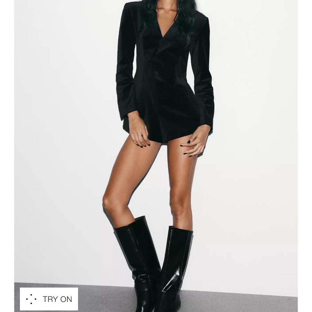 Zara Velvet Black Romper